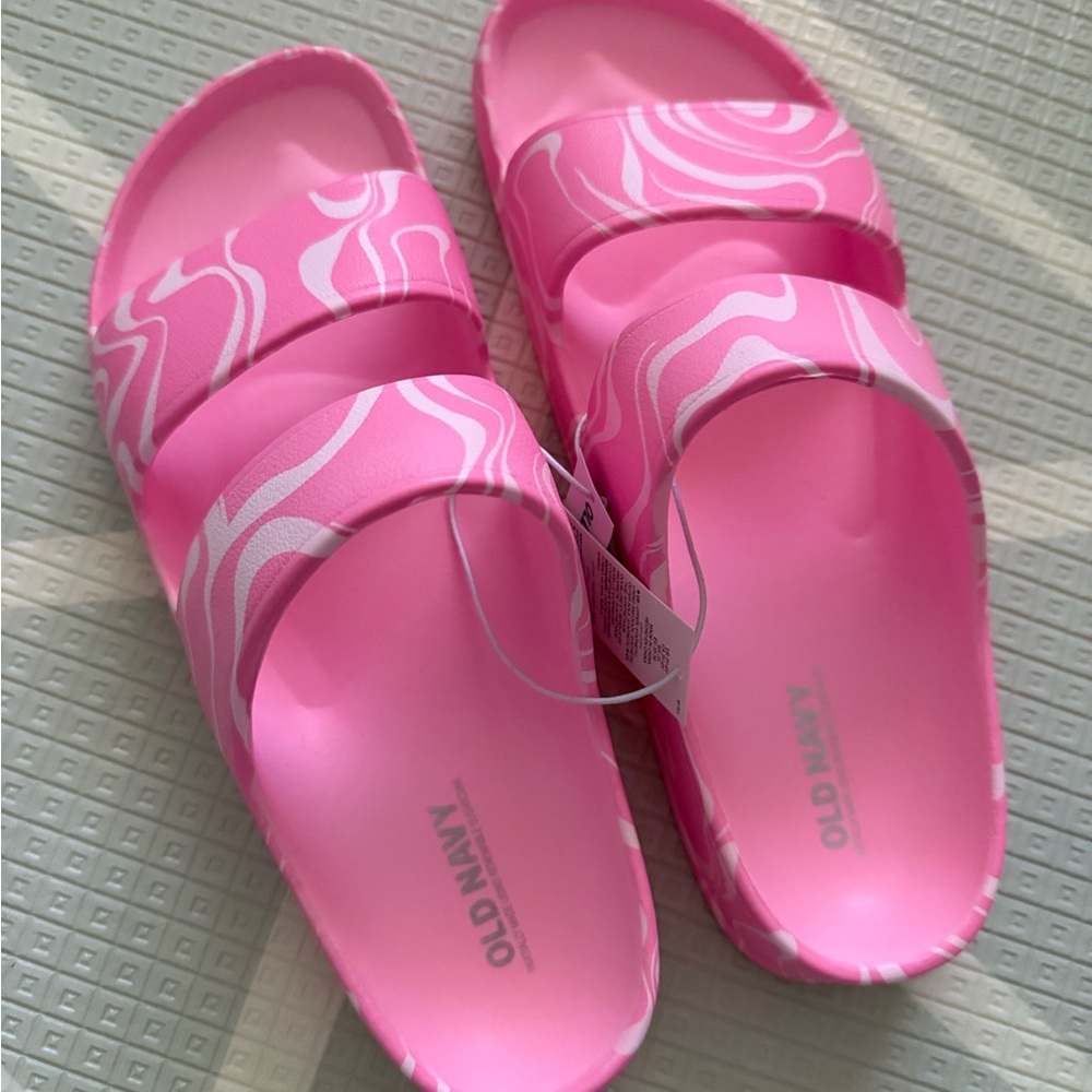 NWT! Old Navy Vibrant Pink Slide Sandals